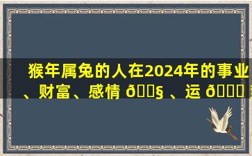 猴年属兔的人在2024年的事业、财富、感情 🐧 、运 🐅 势如何